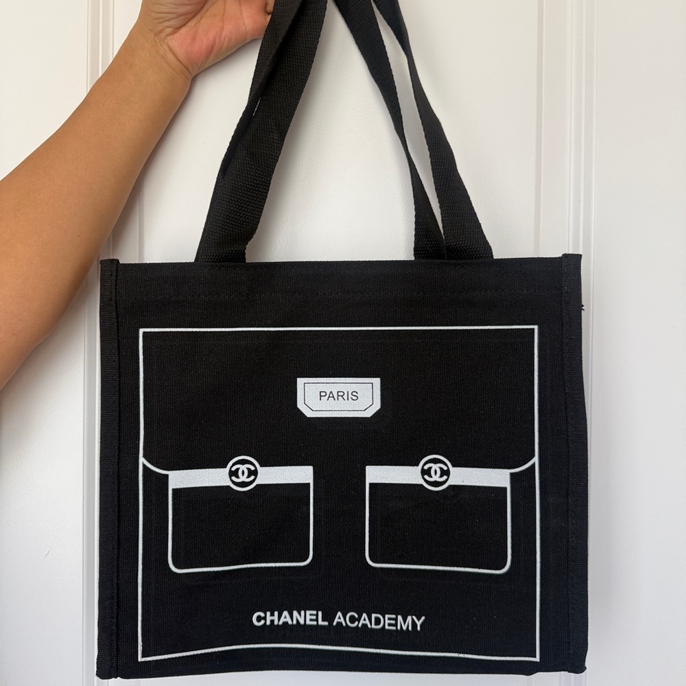 CHANEL Makeup Black and White Tote